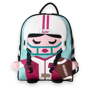 NWT LUV BETSY JOHNSON Football Girl Backpack Purse